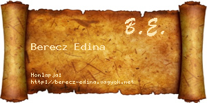 Berecz Edina névjegykártya
